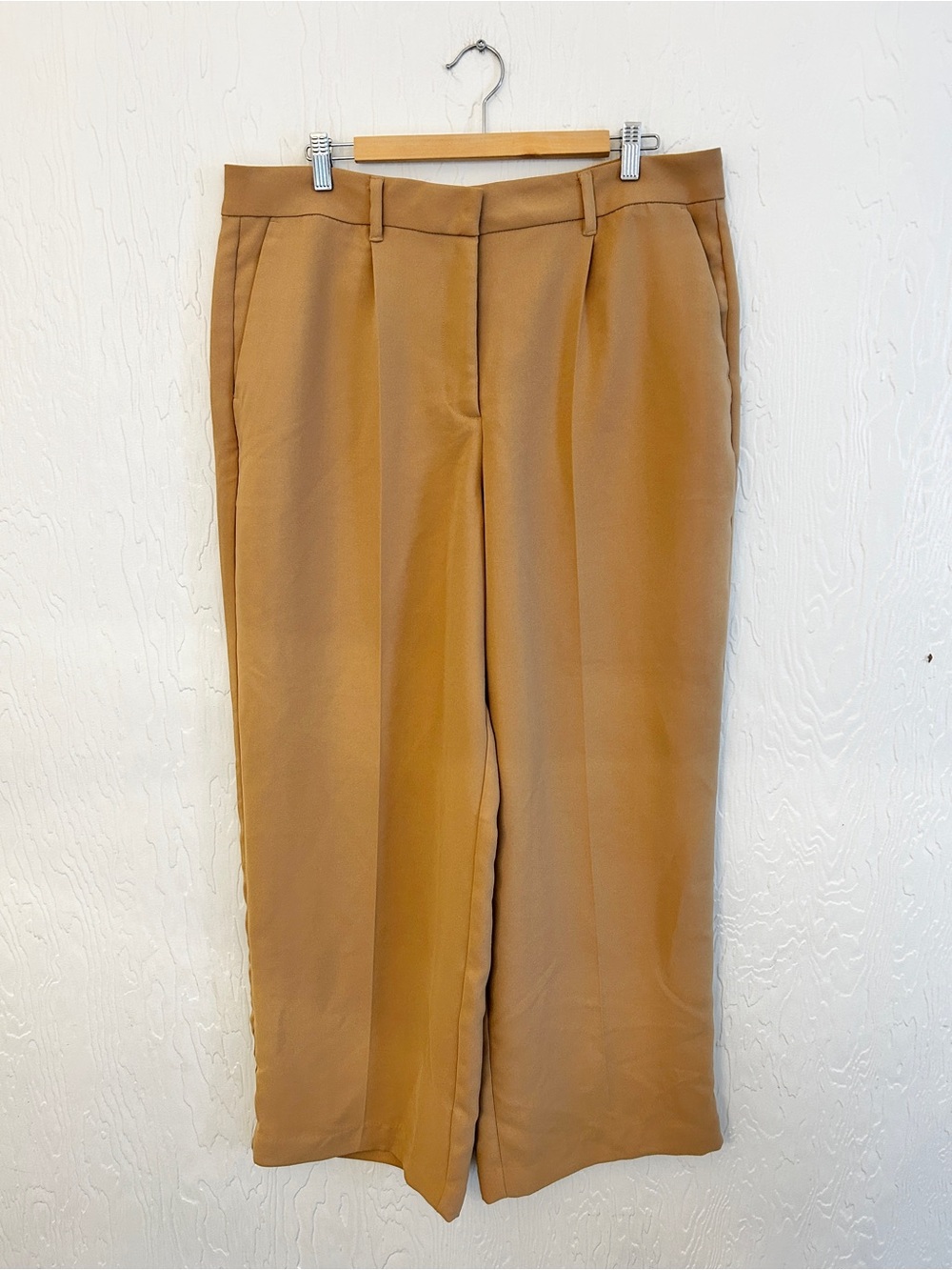 BANANA REPUBLIC Wide Leg Camel Tan Trousers 16 Office Corporate Career Dresspant